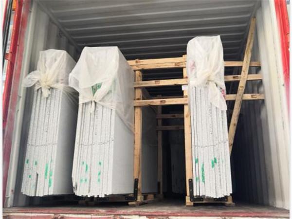 azul bahia granite slab container loading