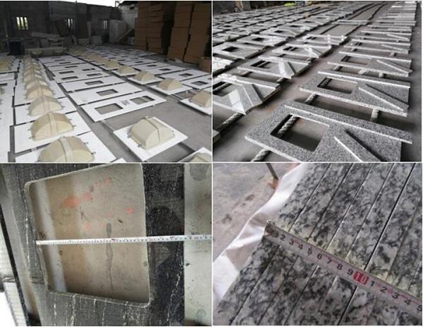 white wave granite countertop inspection