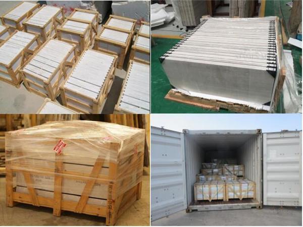 black and white marble tile packing & loading