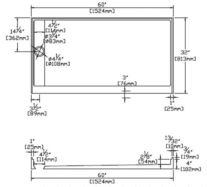 4-1 32x60 shower pan