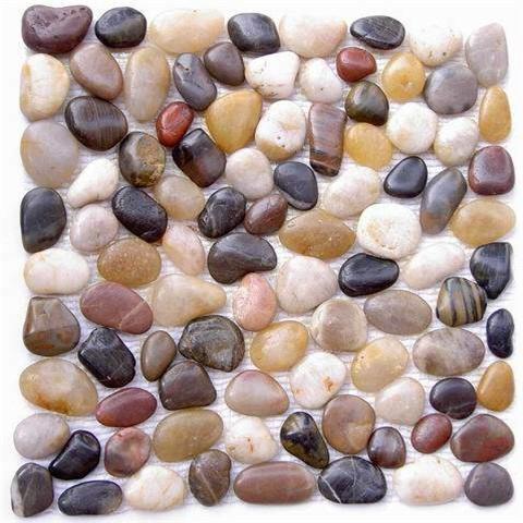 polished pebble floor tiles