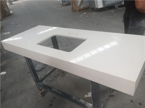 pure white quartz vanity top