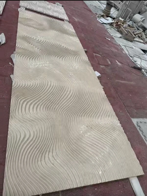 Beige marble 3D Water Ripple bathroom wall tiles