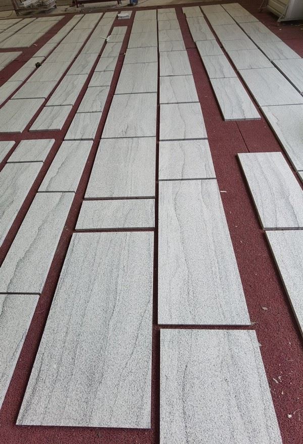 Bush Hammered white Granite Pavers