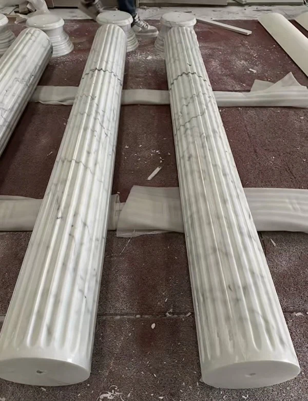 calacatta white marble column