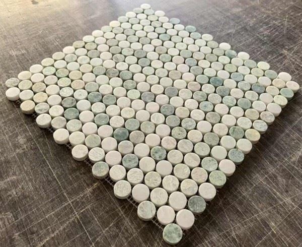 Ming Green Penny Round Mosaic
