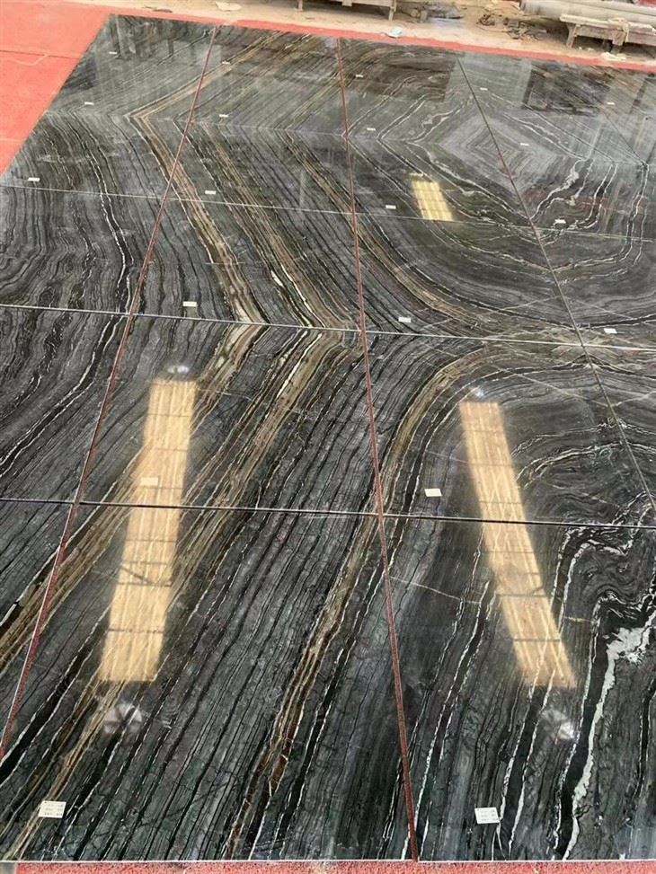 Black Wooden Marble Tile